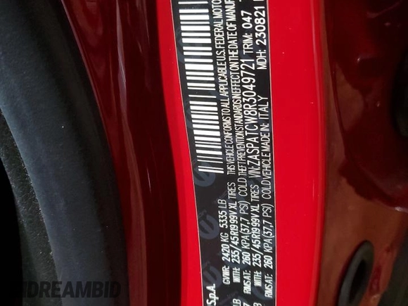 2024 Alfa Romeo Tonale Ti z VIN ZASPATCW8R3049721, wystawiony jako Copart lot #51983565 z przebiegiem 9 807 mil mil oraz Szkoda całkowita • Salvage title. Historia ofert i sprzedaży dostępna na DreamBid. Obrazek 13.