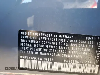 2024 Volkswagen GTI SE с VIN WVWRA7CD3RW130957, выставлен на аукционе Copart как лот 47041145 с пробегом 9 126 миль миль и Списание • Salvage title. История ставок и продаж доступна на DreamBid. Изображение 14.