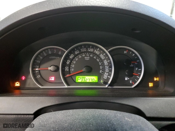 2009 Kia Sorento LX with VIN KNDJC735095892360, listed as a Copart auction lot 43809195 with 332,770 mi miles and Salvage Title. Bid and sale history available at carsss.com. Image 9.