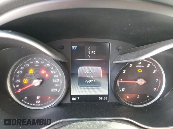 2018 Mercedes-Benz C 300 with VIN 55SWF4JBXJU265610, listed as a Copart auction lot 57435215 with 46,071 mi miles and Salvage title. Bid and sale history available at DreamBid. Image 9.