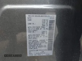 2021 Nissan Murano SL with VIN 5N1AZ2CJ1MC102594, listed as a IAAI auction lot 40584770 with 74,839 mi miles and . Bid and sale history available at DreamBid. Image 9.
