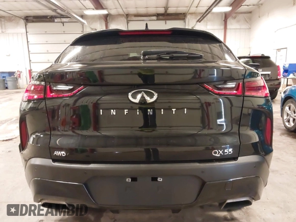 2022 Infiniti QX55 Sensory with VIN 3PCAJ5L33NF101742, listed as a IAAI auction lot 41791517 with 62,946 mi miles and . Bid and sale history available at DreamBid. Image 17.