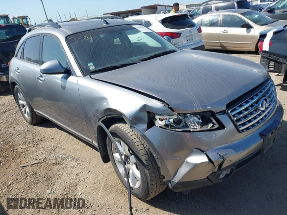 2005 Infiniti FX35 with VIN JNRAS08U55X109879, listed as a IAAI auction lot 42006420 with 150,760 mi miles. Bid and sale history available at carsss.com. Image 1.