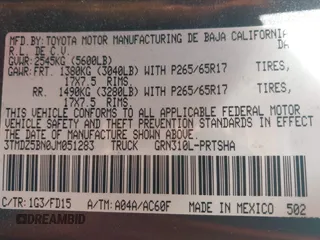 2018 Toyota Tacoma SR5 z VIN 3TMDZ5BN0JM051283, wystawiony jako IAAI lot #42008928 z przebiegiem 106 155 mil mil oraz . Historia ofert i sprzedaży dostępna na DreamBid. Obrazek 9.