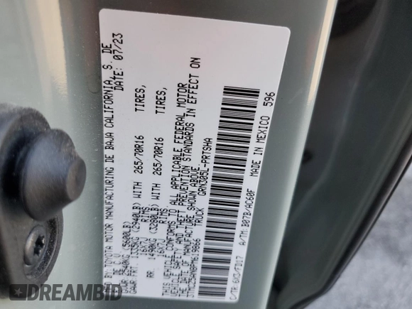 2023 Toyota Tacoma SR z VIN 3TMCZ5AN8PM619866, wystawiony jako Copart lot #48289915 z przebiegiem 17 547 mil mil oraz Szkoda całkowita • Salvage title. Historia ofert i sprzedaży dostępna na DreamBid. Obrazek 12.