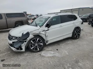 2022 Volkswagen Tiguan SEL R-Line with VIN 3VV4B7AX3NM038974, listed as a Copart auction lot 43958685 with 56,940 mi miles and Non Repairable. Bid and sale history available at carsss.com. Image 1.