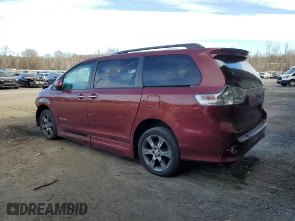 2015 Toyota Sienna SE with VIN 5TDXK3DC9FS565674, listed as a Copart auction lot 81254394 with 56,502 mi miles and Salvage Title. Bid and sale history available at DreamBid. Image 2.