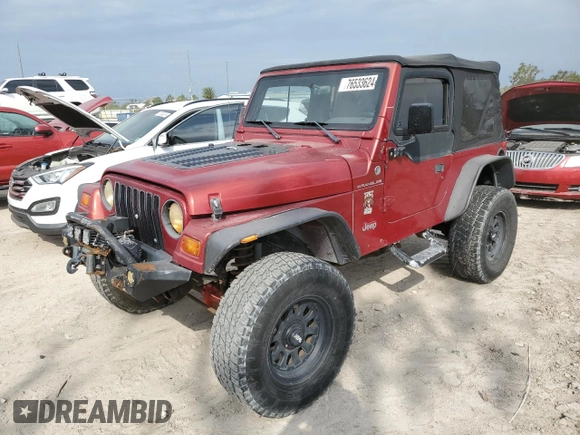 1998 Jeep Wrangler SE with VIN 1J4FY29P0WP792675, listed as a Copart auction lot 76533624 with Not Provided miles and Salvage Title. Bid and sale history available at carsss.com. Image 1.