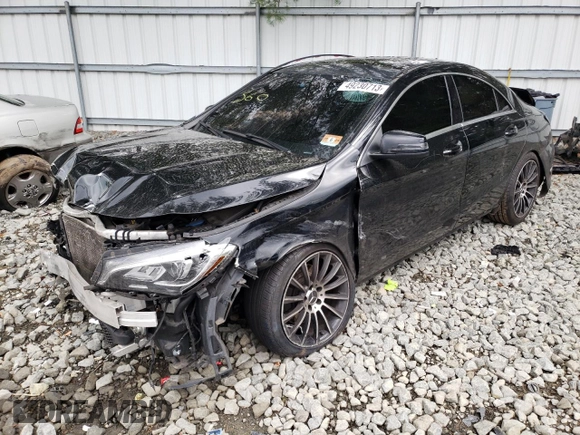 2017 Mercedes-Benz CLA with VIN WDDSJ4EB6HN499477, listed as a Copart auction lot 49230713 with 156,178 mi miles. Bid and sale history available at carsss.com. Image 1.