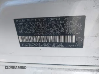2010 Lexus IS 250 with VIN JTHCF5C20A2033235, listed as a IAAI auction lot 42126601 with 48,028 mi miles and . Bid and sale history available at DreamBid. Image 9.