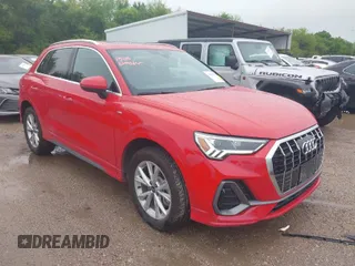2024 Audi Q3 S line Premium with VIN WA1DECF36R1126631, listed as a IAAI auction lot 41959027 with 21,775 mi miles. Bid and sale history available at carsss.com. Image 1.