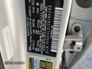 2018 Kia Optima LX with VIN 5XXGT4L31JG180298, listed as a Copart auction lot 58412615 with 105,802 mi miles and Salvage title. Bid and sale history available at DreamBid. Image 12.