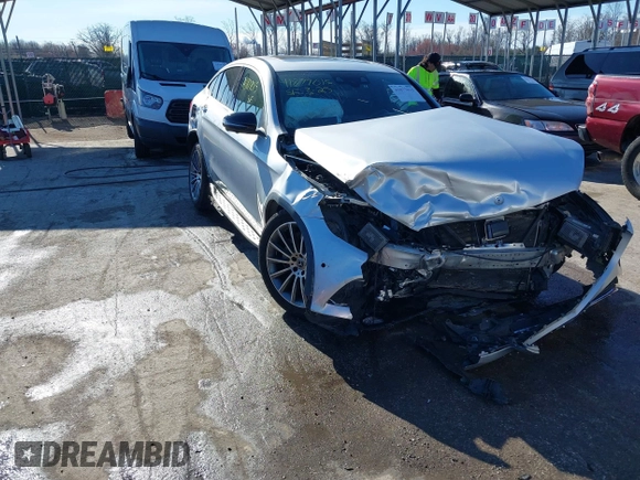 2018 Mercedes-Benz GLC with VIN WDC0J4KB2JF295176, listed as a IAAI auction lot 41877015 with 76,504 mi miles. Bid and sale history available at carsss.com. Image 1.
