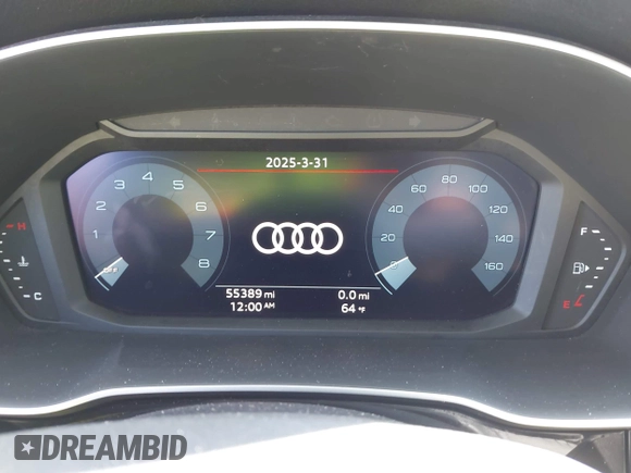 2020 Audi Q3 S line Premium Plus with VIN WA1EECF37L1099564, listed as a IAAI auction lot 41860268 with 55,389 mi miles and . Bid and sale history available at DreamBid. Image 7.