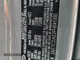 2023 Hyundai Santa Cruz SEL with VIN 5NTJCDAE2PH045100, listed as a Copart auction lot 48931365 with 12,283 mi miles and Salvage title. Bid and sale history available at DreamBid. Image 13.