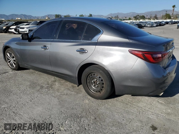 2021 Infiniti Q50 Pure with VIN JN1EV7AP6MM703597, listed as a Copart auction lot 46808815 with 53,490 mi miles and Salvage title. Bid and sale history available at DreamBid. Image 2.