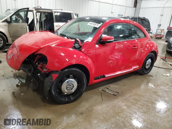 2013 Volkswagen Beetle with VIN 3VWHX7AT6DM681314, listed as a Copart auction lot 44416975 with Not Provided miles and Non Repairable. Bid and sale history available at DreamBid. Image 1.