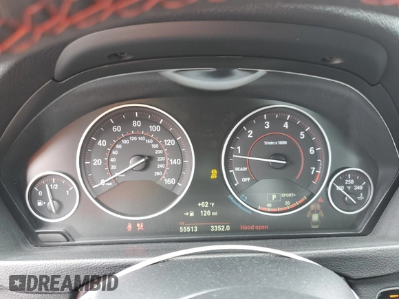 2018 BMW 3 Series 330i xDrive with VIN WBA8D9C52JA616441, listed as a Copart auction lot 57772975 with 55,513 mi miles and Salvage title. Bid and sale history available at DreamBid. Image 9.
