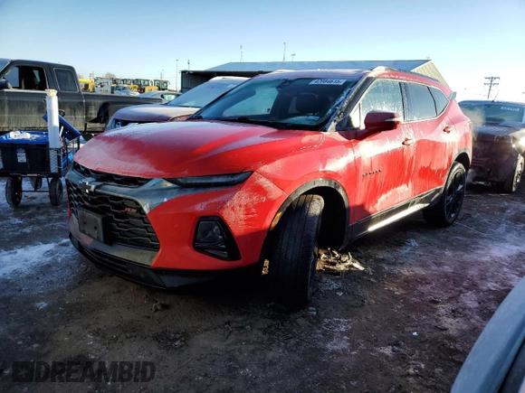 2019 Chevrolet Blazer RS z VIN 3GNKBERS1KS703758, wystawiony jako Copart lot #42084615 z przebiegiem 60 194 mil mil oraz Szkoda całkowita • Salvage title. Historia ofert i sprzedaży dostępna na DreamBid. Obrazek 1.