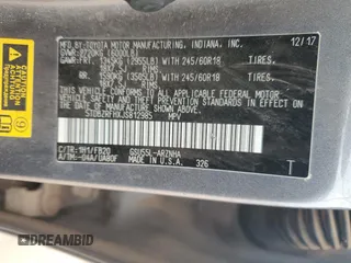 2018 Toyota Highlander LE with VIN 5TDBZRFHXJS812985, listed as a Copart auction lot 58732535 with 93,411 mi miles and Salvage title. Bid and sale history available at DreamBid. Image 12.