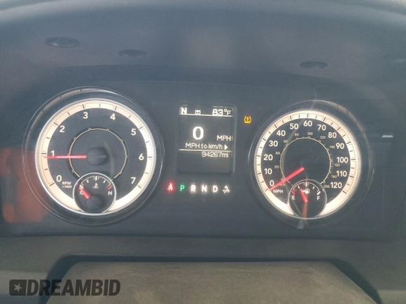 2018 Ram 1500 Big Horn with VIN 1C6RR7GG8JS127875, listed as a Copart auction lot 54442355 with 94,267 mi miles and Salvage title. Bid and sale history available at DreamBid. Image 9.