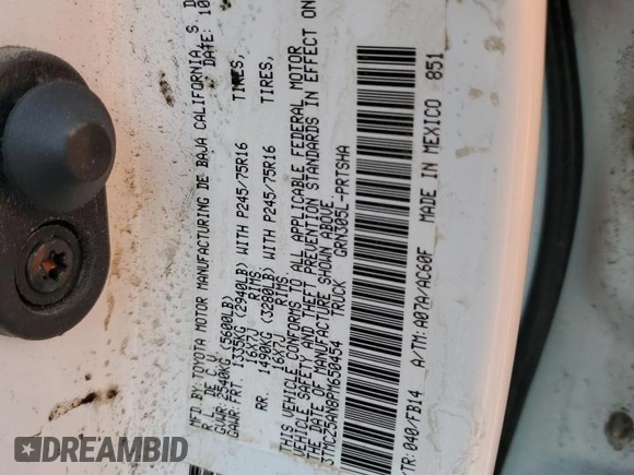 2023 Toyota Tacoma SR with VIN 3TMCZ5AN8PM650454, listed as a Copart auction lot 64695855 with Not provided miles and Clean title. Bid and sale history available at DreamBid. Image 13.