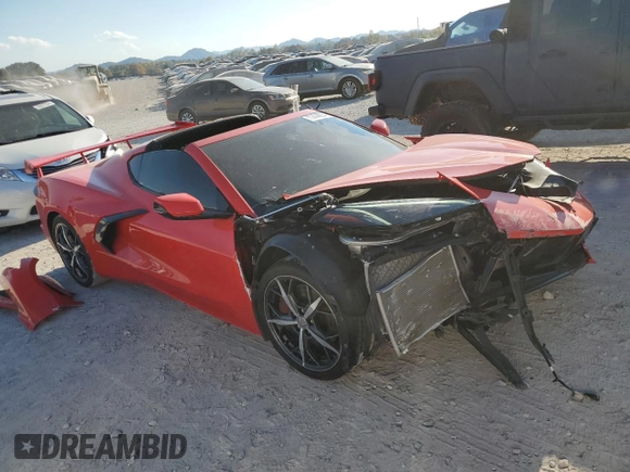 2020 Chevrolet Corvette 2LT with VIN 1G1Y72D41L5115956, listed as a Copart auction lot 77444654 with 24,308 mi miles and Salvage Title. Bid and sale history available at carsss.com. Image 4.