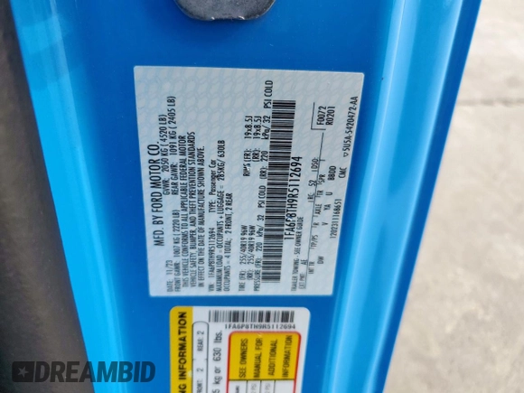 2024 Ford Mustang EcoBoost with VIN 1FA6P8TH9R5112694, listed as a Copart auction lot 59167655 with 21,547 mi miles and Salvage title. Bid and sale history available at DreamBid. Image 13.