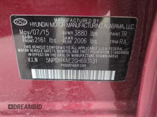 2016 Hyundai Elantra SE z VIN 5NPDH4AE2GH693131, wystawiony jako Copart lot #57640555 z przebiegiem 123 409 mil mil oraz Szkoda całkowita • Salvage title. Historia ofert i sprzedaży dostępna na DreamBid. Obrazek 12.