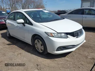 2015 Honda Civic LX with VIN 19XFB2F50FE051369, listed as a IAAI auction lot 41822555 with 87,523 mi miles. Bid and sale history available at carsss.com. Image 1.