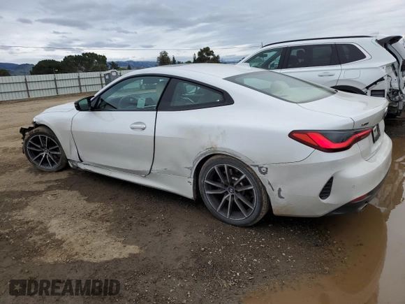 2022 BMW 4 Series 430i xDrive with VIN WBA73AP01NCH62891, listed as a Copart auction lot 43807205 with 49,658 mi miles and Salvage Title. Bid and sale history available at DreamBid. Image 2.