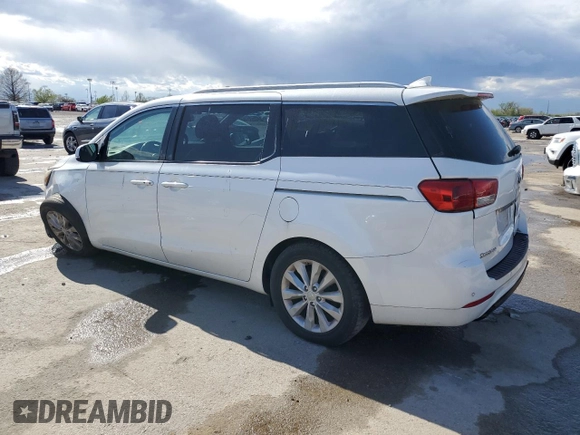 2015 Kia Sedona EX with VIN KNDMC5C14F6050738, listed as a Copart auction lot 52596095 with 142,551 mi miles and Salvage Title. Bid and sale history available at carsss.com. Image 2.