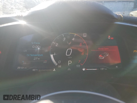 2023 Chevrolet Corvette 2LT with VIN 1G1YB2D41P5122703, listed as a Copart auction lot 42568685 with 26,101 mi miles and Clean title. Bid and sale history available at DreamBid. Image 9.