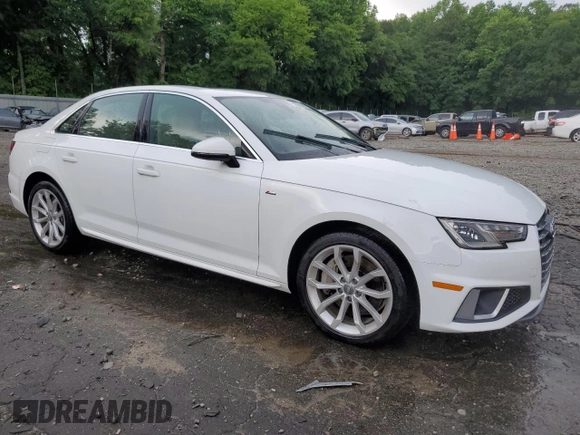2019 Audi A4 Premium with VIN WAUDNAF43KN013847, listed as a Copart auction lot 59956405 with 54,786 mi miles and Salvage title. Bid and sale history available at DreamBid. Image 4.