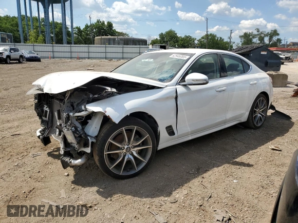2023 Genesis G70 2.0T with VIN KMTG34TA9PU123771, listed as a Copart auction lot 62946065 with 43,171 mi miles and Salvage title. Bid and sale history available at DreamBid. Image 1.
