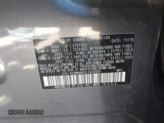 2020 Subaru Ascent Limited with VIN 4S4WMAMD8L3435509, listed as a IAAI auction lot 42056877 with 94,167 mi miles and . Bid and sale history available at DreamBid. Image 9.