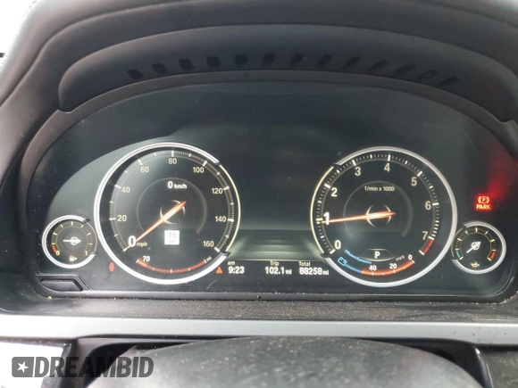 2014 BMW 7 Series 740Li with VIN WBAYE4C56ED138285, listed as a Copart auction lot 84256374 with 88,258 mi miles and Salvage Title. Bid and sale history available at carsss.com. Image 9.