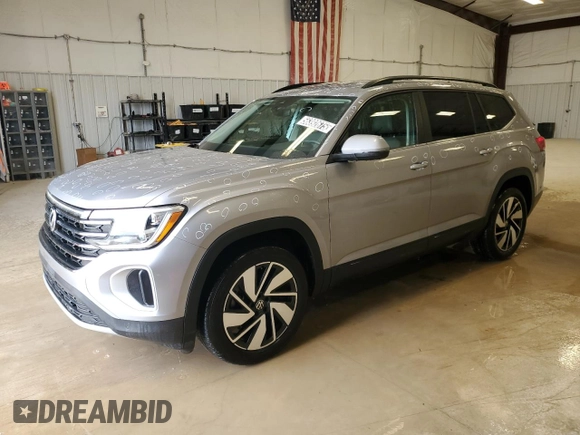 2025 Volkswagen Atlas SE with VIN 1V2WR2CA7SC503945, listed as a Copart auction lot 56392675 with 6,829 mi miles and Clean title. Bid and sale history available at DreamBid. Image 1.