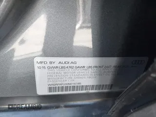 2016 Audi A4 Premium with VIN WAUAFAFL0GN016185, listed as a IAAI auction lot 41691573 with 81,501 mi miles. Bid and sale history available at carsss.com. Image 9.