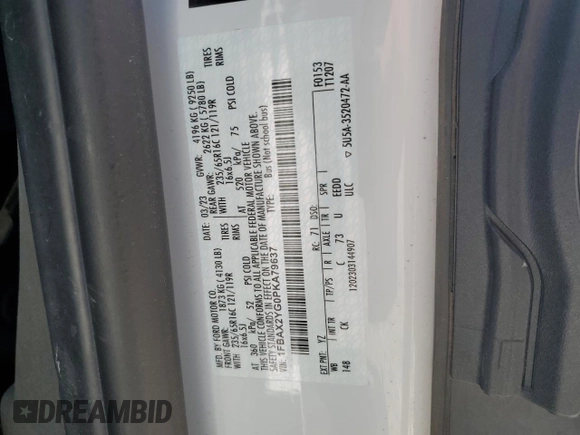 2023 Ford Transit Passenger XL with VIN 1FBAX2YG0PKA79637, listed as a Copart auction lot 60656305 with 30,555 mi miles and Clean title. Bid and sale history available at DreamBid. Image 14.