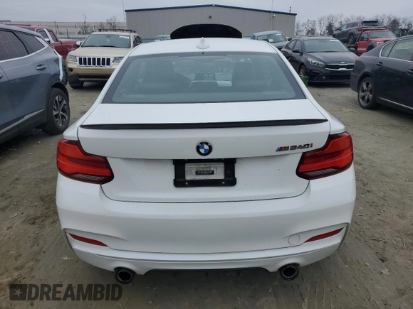 2018 BMW 2 Series M240i with VIN WBA2J5C52JVB28111, listed as a Copart auction lot 43589925 with 30,376 mi miles and Salvage Title. Bid and sale history available at carsss.com. Image 6.