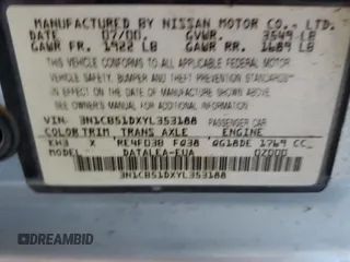 2000 Nissan Sentra XE with VIN 3N1CB51DXYL353188, listed as a Copart auction lot 56490115 with 190,643 mi miles and Salvage title. Bid and sale history available at DreamBid. Image 13.