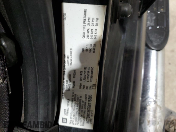 2006 Hummer H3 with VIN 5GTDN136768115805, listed as a Copart auction lot 83317704 with 119,172 mi miles and Salvage Title. Bid and sale history available at DreamBid. Image 16.