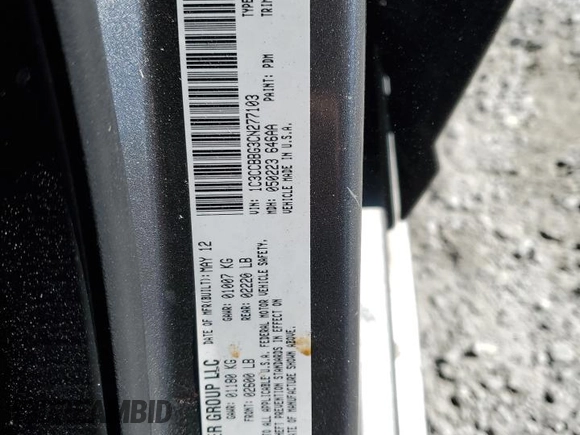2012 Chrysler 200 Touring with VIN 1C3CCBBG3CN277103, listed as a Copart auction lot 49851595 with 215,000 mi miles and Salvage Title. Bid and sale history available at DreamBid. Image 12.