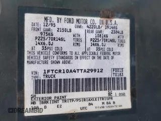 1996 Ford Ranger XL z VIN 1FTCR10A4TTA29912, wystawiony jako Copart lot #85254904 z przebiegiem 340 185 mil mil oraz Szkoda całkowita • Salvage title. Historia ofert i sprzedaży dostępna na DreamBid. Obrazek 12.
