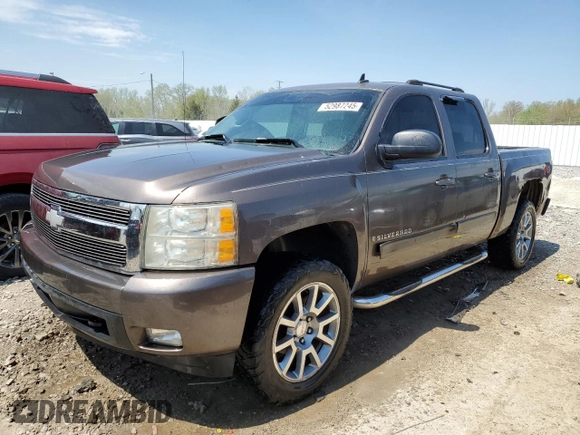2007 Chevrolet Silverado 1500 LTZ with VIN 2GCEK13M171521361, listed as a Copart auction lot 52987245 with 220,392 mi miles and Salvage Title. Bid and sale history available at carsss.com. Image 1.