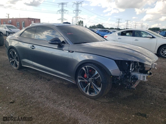 2021 Audi S5 Coupe Prestige with VIN WAUR4AF51MA018833, listed as a Copart auction lot 62270054 with 30,587 mi miles and Salvage Title. Bid and sale history available at carsss.com. Image 4.