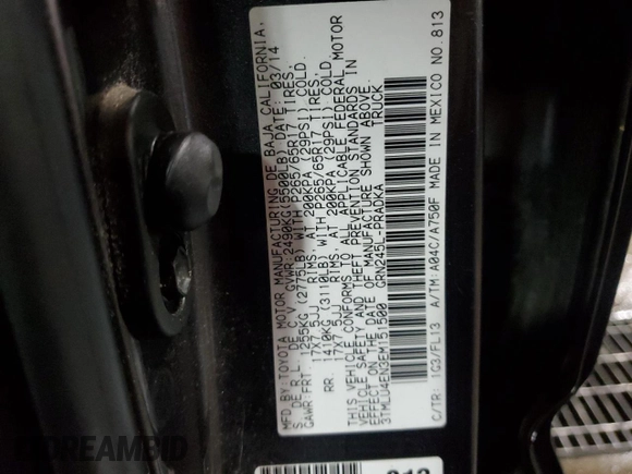 2014 Toyota Tacoma with VIN 3TMLU4EN3EM151500, listed as a Copart auction lot 57147705 with 170,240 mi miles and Salvage title. Bid and sale history available at DreamBid. Image 12.