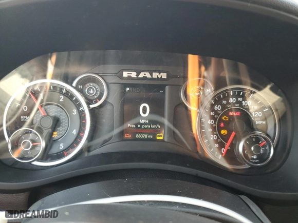 2020 Ram 2500 Big Horn with VIN 3C6UR5DL1LG115318, listed as a Copart auction lot 53909135 with 88,078 mi miles and Salvage Title. Bid and sale history available at carsss.com. Image 9.