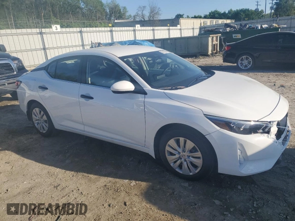 2025 Nissan Sentra S with VIN 3N1AB8BV8SY288089, listed as a Copart auction lot 52110395 with 242 mi miles and Salvage Title. Bid and sale history available at DreamBid. Image 4.